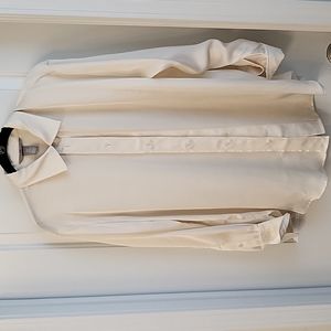 NWOT cream silk button down tunic